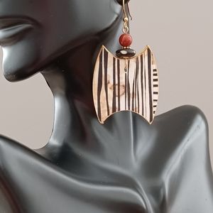 Black and White Ethno Chic Paper Artisan Earrings